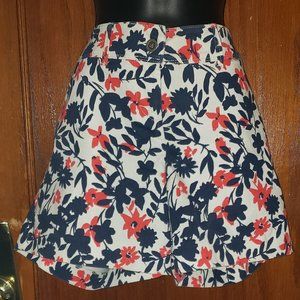 The Limited Red White and Blue Floral Women's Vacation Shorts sz 10